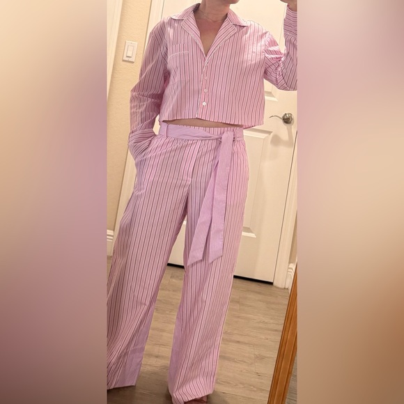 ZARA  Striped Pink Set - Picture 1 of 8
